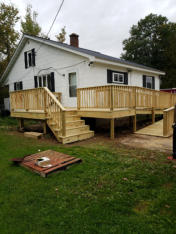 house with wooden ramp