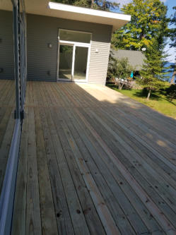 wood deck on new home