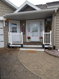 new steps and landing up to front door