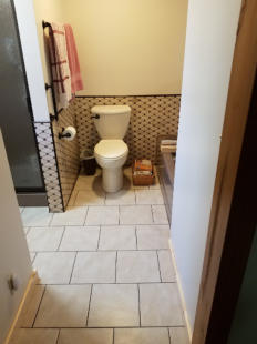 new tiling in bathroom