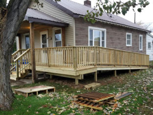 house with new wooden ramp