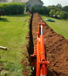 trenching for fence install